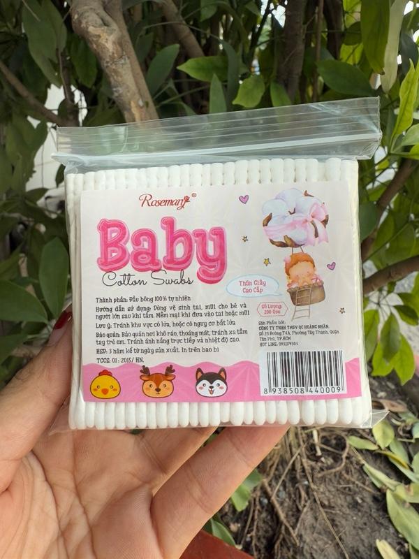 Product Introduction of Bông ráy tai Baby Rosemany siêu mảnh cho em bé( bịch 200 que) 7