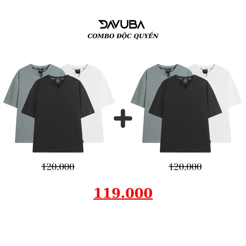 [Combo độc quyền DAVUBA] Hai áo thun gân cổ V 2.0 DAVUBA CB23