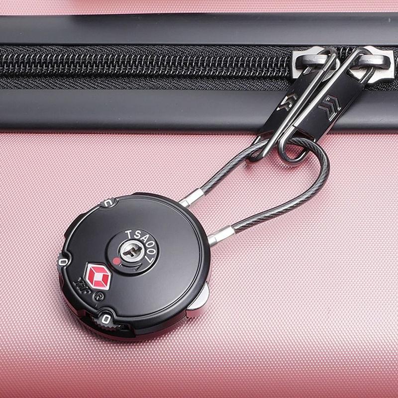 Product Introduction of Durable Luggage Suitcase Padlock with Steel Cable Password Lock TSA Customs Lock Customs Code Lock 3 Digit Combination Lock 17