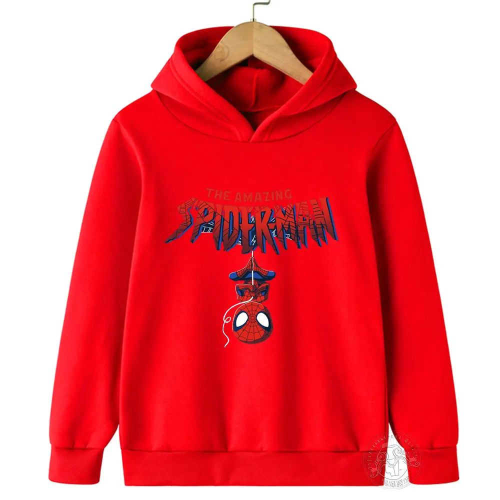 Spring Fall Spider-Man hit full print kids sports warm hoodie for boys and girls clothing outdoor casual comfortable stylish kids hoodie