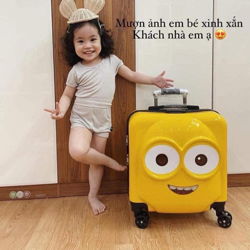 Vali MINION siêu hot, size 20ich, khoá mật mã an toàn cho bé - Cực cute 1