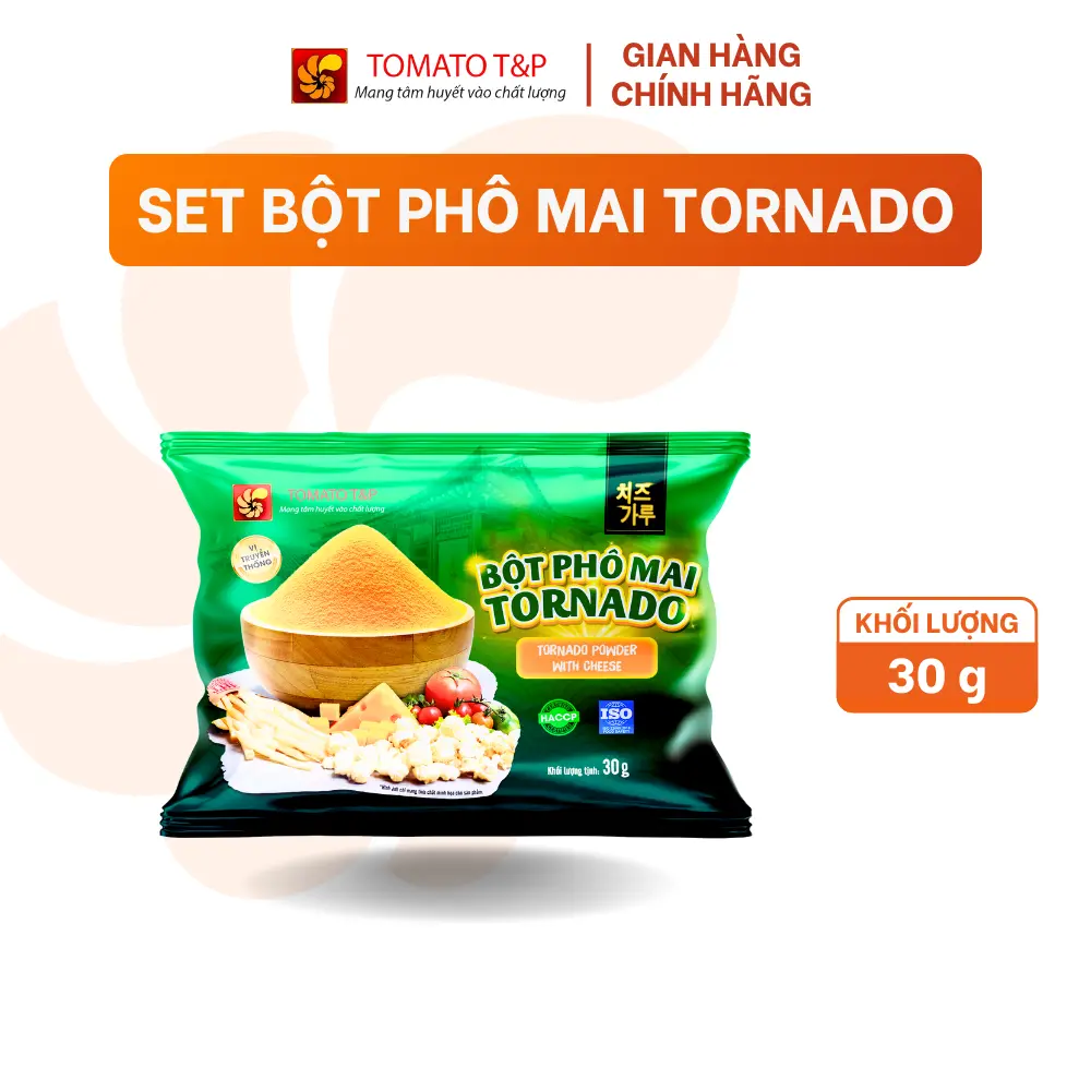 Bột Tornado vị truyền thống rắc trực tiếp lên các món: gà lắc, khoai tây chiên - Gói 30g - Tomato T&P