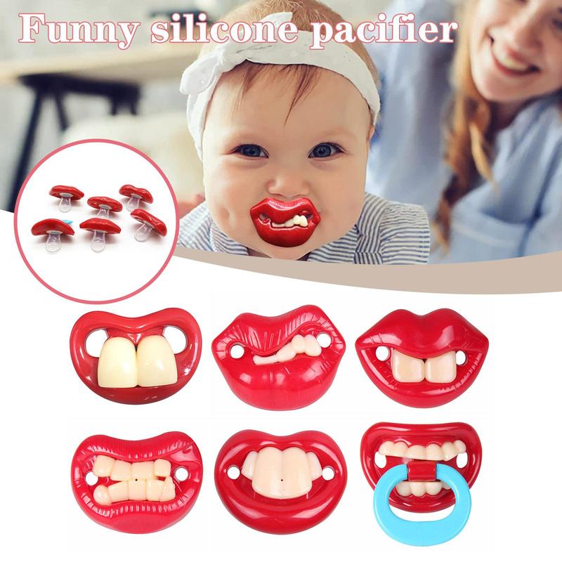 Funny Dummy Pacifier Lips Teeth Silicone Kids Sleep Pacifier - TikTok ...