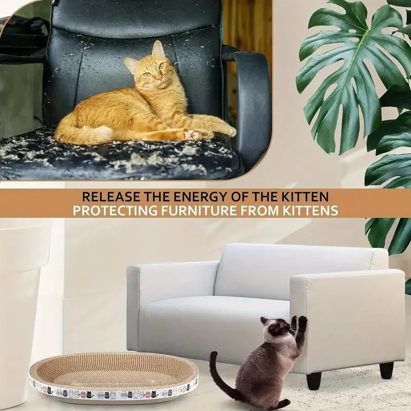 Durable Oval Cat Scratcher Pad Summer Gift, Play and Rest Cat Scratching Pad Cat Paws Grinding Toy, Cats Furniture, Pet Furniture, Cat Supplies Cat Furniture, Dog Stuff, Anxiety Fidget Toys, Birthday Gifts Ideas 8