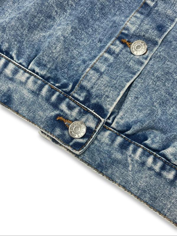 Women's Distressed Denim Jacket, Fashion Casual Long Sleeve Button Up Outerwear for Daily Wear, Ladies Clothes for All Seasons 7