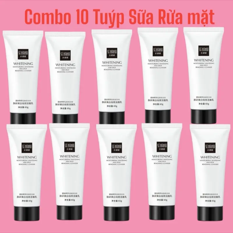 (COMBO 10 TUÝP) Sữa Rửa Mặt Senna Lấy Sạch Bụi Bẩn Giúp Da Trắng Sáng - Dùng Cho Nam Nữ Skincare Làm Đẹp Da Dưỡng Ẩm Cấp  Women Dưỡng Ẩm Da