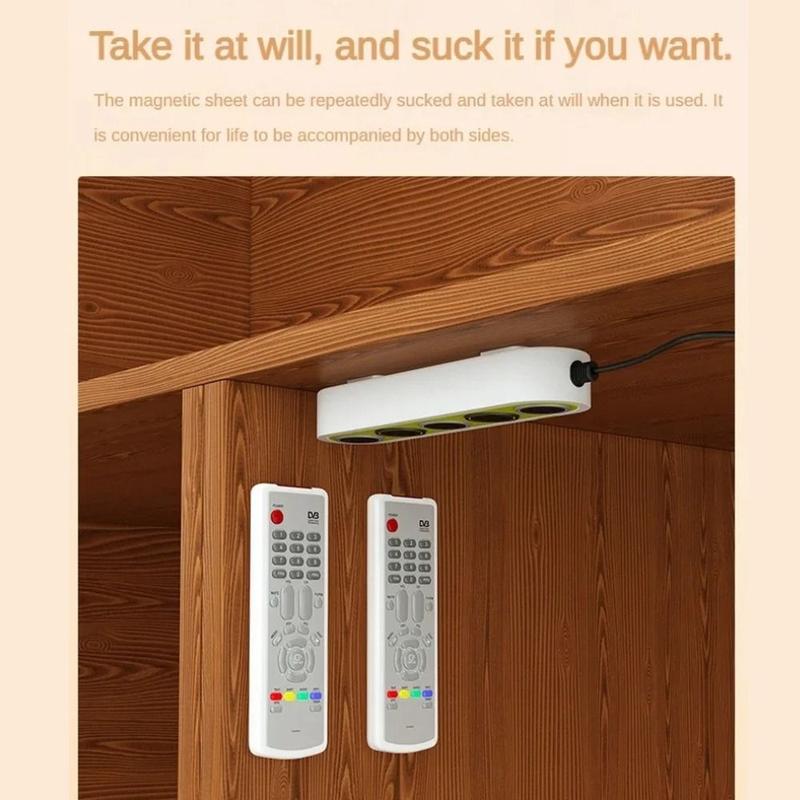4Pcs Wall-mounted Magnetic Remote Control Holder Portable Strong Innovative Slot Design Magnet Holder Hook Storage Holder Anti-Lost Control Organizers for Home 7