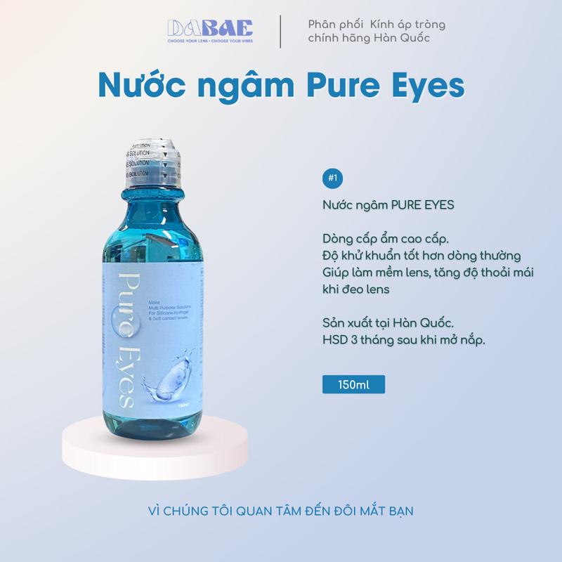  Nước ngâm cấp ẩm cho lens Pure Eyes dung tích 160ml Nhỏ Mắt 