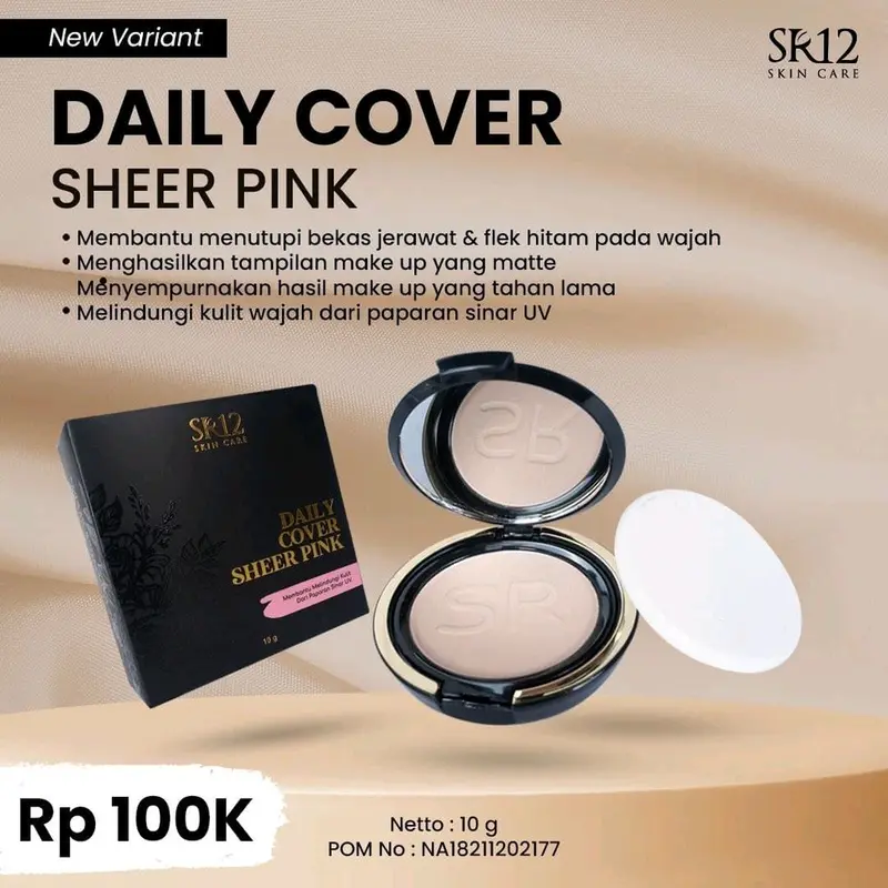 Bedak daily sr12 Anti luntur semakin berkeringat semakin glowing Compact Powder 0