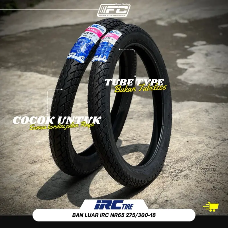 BAN LUAR IRC NR65 RING 18 UKURAN 300-275 PRODUKSI 2025(Harga Sepasang) 0