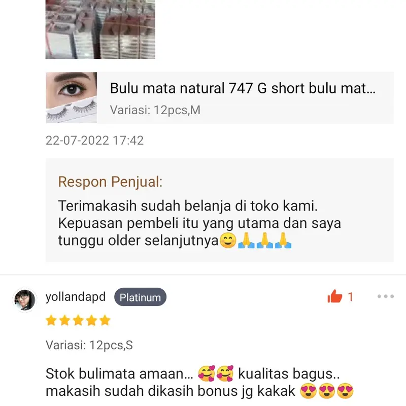 Bulu Mata Natural Murah 747 G shot Lusinan (12pcs) Bulumata 2
