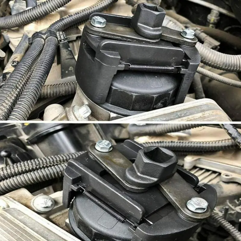 60-80mm Universal Kunci Filter Oli Mobil Adjustable Dua Rahang Kunci Pas Filter Oli Baja Vanadium Krom Oil Filter Wrench 4