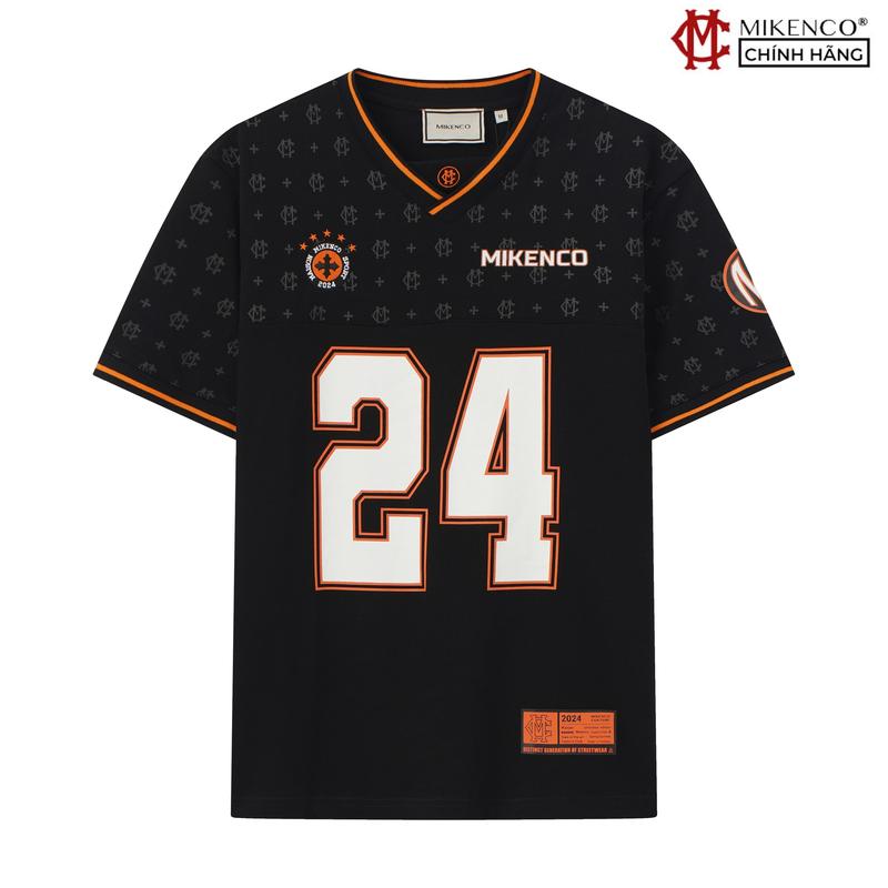  Áo phông unisex MIKENCO Monogram Sporty V-Neck Tshirt Menswear Cổ Tròn 