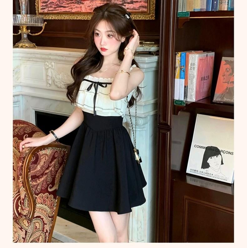  Váy Ngắn Xoè Form Chữ A Phong Cách Hàn Quốc Đầm Hai Dây Bản To Ngắn Trên Gối Thiết Kế Xinh  TLV9  Thiên Lý Fashion màu xanh dương đễ thương 