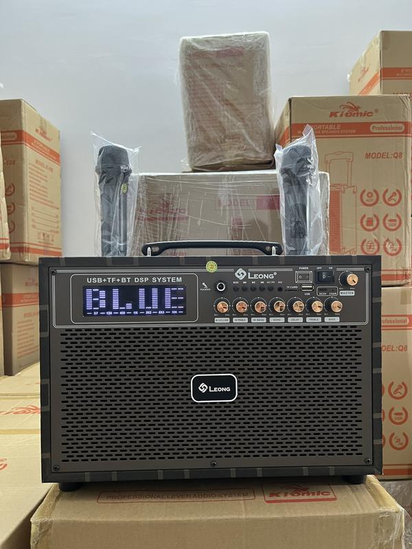 Loa Xách Tay Bluetooth Leong L101 Cực Hay Phong Cách Cổ Điển Kèm 2 Mic Không Dây-Bảo Hành 12 Tháng Củ Loa Nghe Nhạc