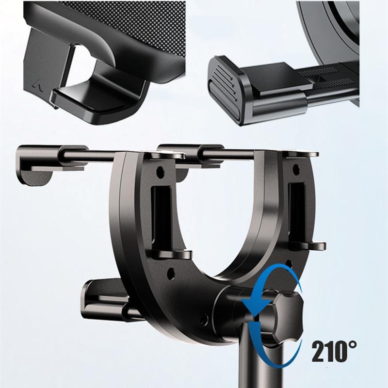 Car Rearview Mirror Phone Holder, 360 Degree Rotatable Car Phone Navigation Bracket, Rearview Mirror Mount, Universal Car Interior Accessories For Most Smartphones 5