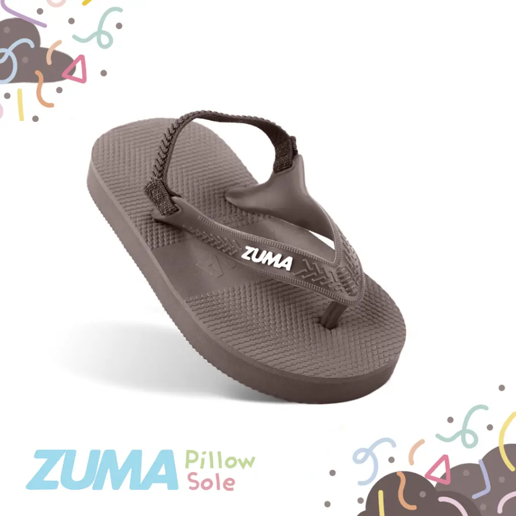 Zuma Baby Classic 5 Coffee, Sandal Jepit Bayi Karet Tali Belakang, Cokelat Anak-Anak Prewalker