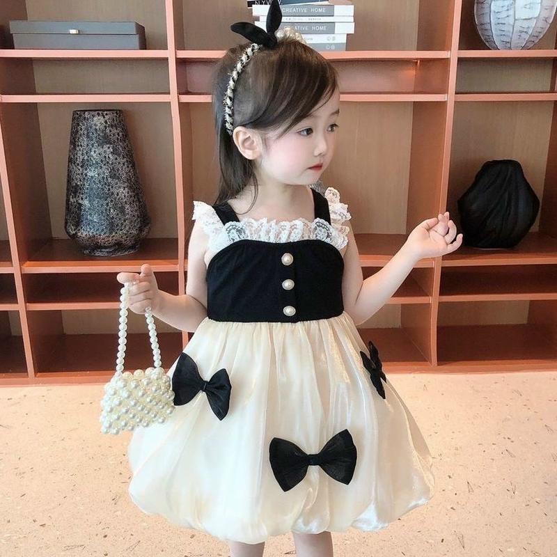 Product Introduction of Váy nơ đen bồng vải voan ánh kim hàng loại 1 cho bé gái(9-20kg) 2