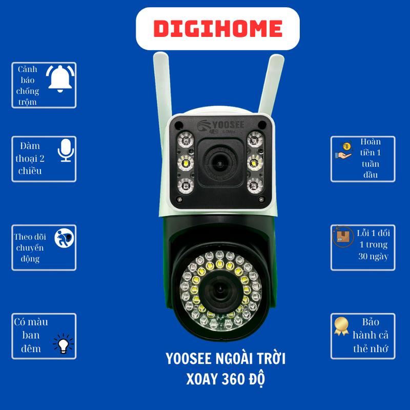 [Tặng hộp kỹ thuật khi mua kèm thẻ nhớ] Camera Wifi Yoosee 2 mắt 2 khung hình XOAY 360. Cảnh báo chống trộm, đàm thoại 2 chiều. Bảo hành 12 tháng cả thẻ nhớ