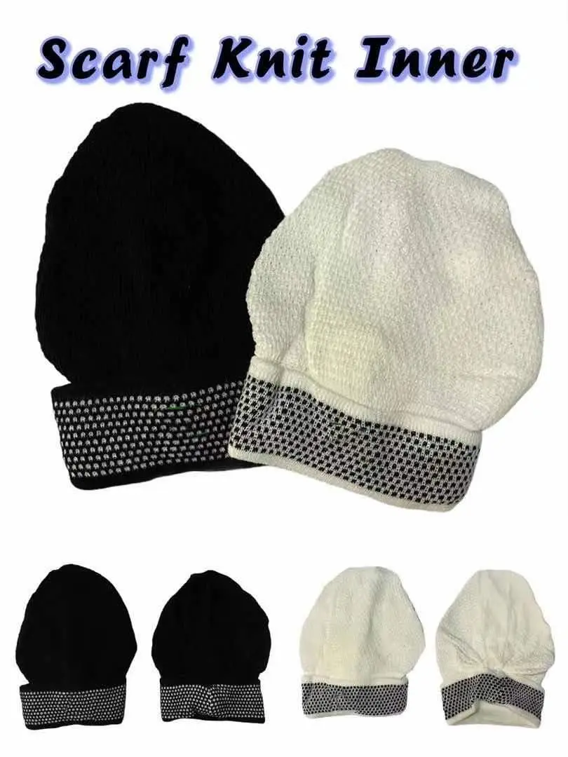 Scarf Knit Inner Anak Tudung Serkup Kepala Tebal/Inner Tudung Snowcap