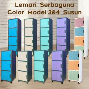 LEMARI PLASTIK/LACI PLASTIK/LEMARI  kecil/lemari plastik club flip/rak baju/lemari box plastik/lemari plastik 3 & 4 susun Furniture