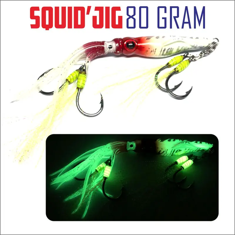 Metal jig cumi 80 gram lengkap dengan assist hook #12 6