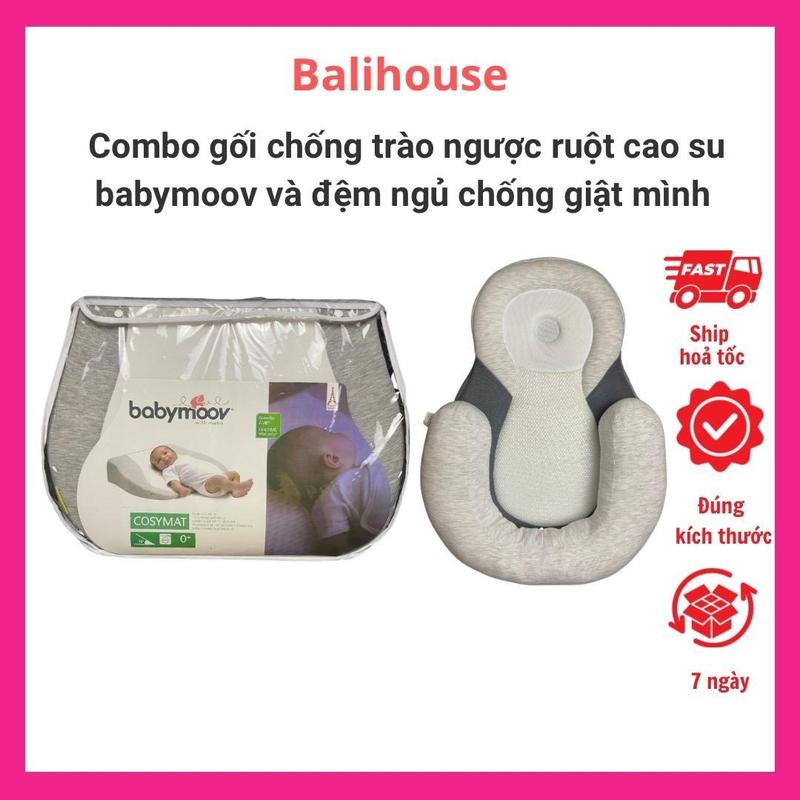 Combo Gối chống trào ngược độ dốc 15 độ lõi cao su và đệm ngủ đúng tư thế Cho Bé đồ đón gối chống trào ngược  hình tam giác gối  chống tấm nôi goich obeso nệm bộ chan chũn Nhộng Chũn baby