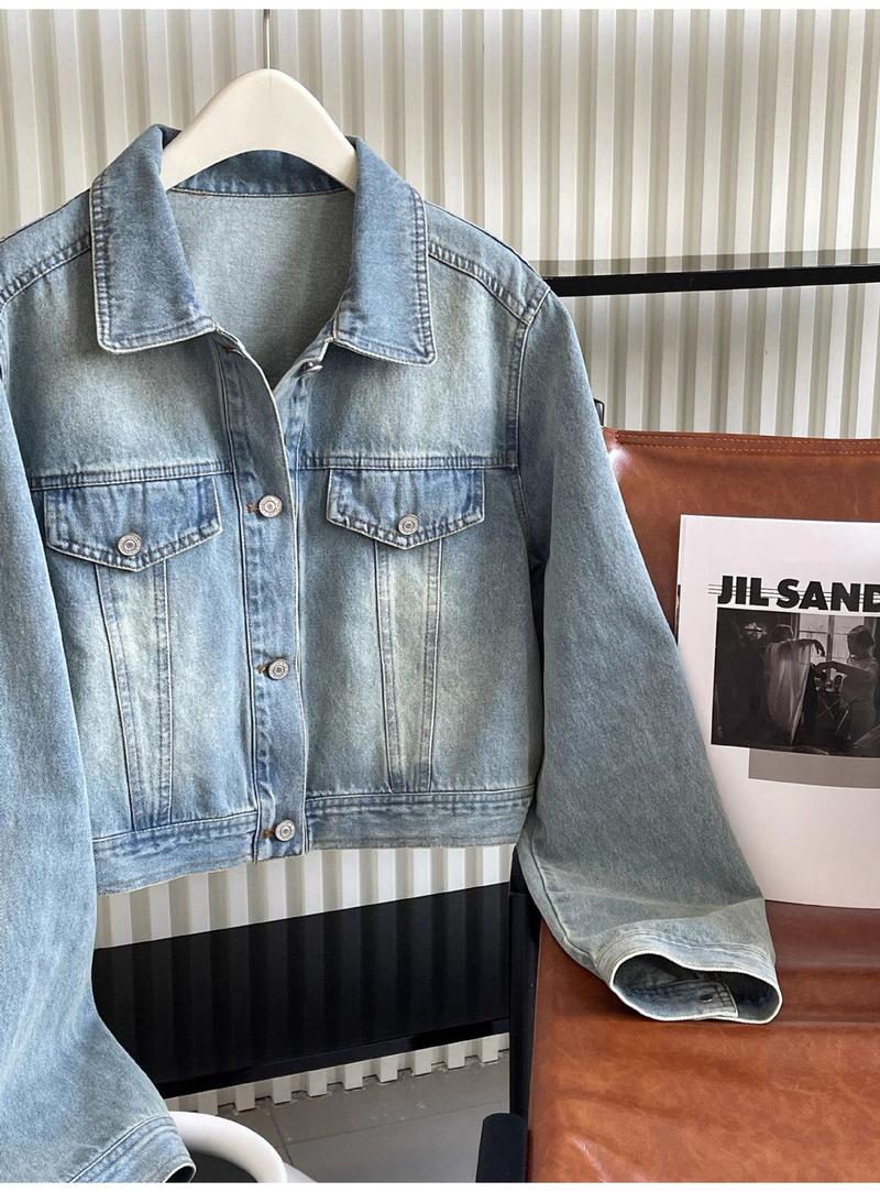 Product Introduction of Retro Denim Jacket Women's Spring and Autumn New Fashion Short Jacket Top 13