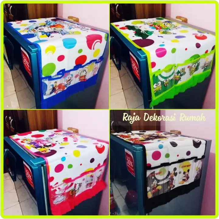 PROMO Taplak kulkas anti air / Taplak kulkas waterproof aesthentic Biru Hitam Hijau Pink