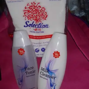 Viva Spirulina ( milk cleanser Spirulina+ face tonic Spirulina+ kapas selection) Bebas Alkohol Wajah Muka