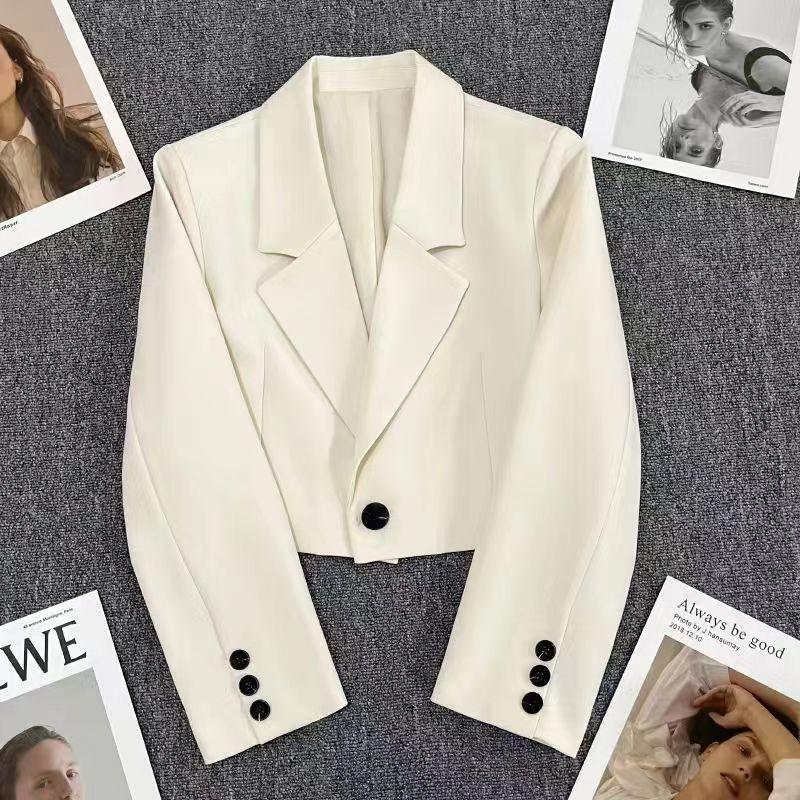 Áo Khoác Vest Cho Nữ, Ngắn, Bộ Sưu Tập Mùa Xuân Và Mùa Thu, Thiết Kế Thanh Lịch Và Mỏng Vừa Vặn, Cỡ Nhỏ Màu Đen, Thích Hợp Đi Chơi, Hàng Mới Về 6
