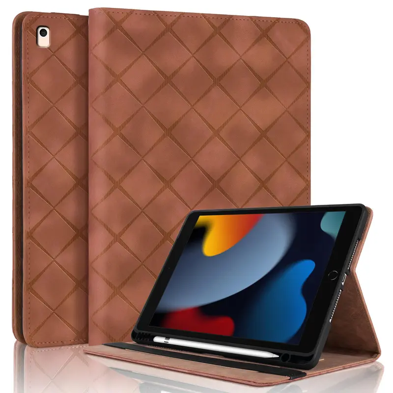 Fashionable Diamond-shaped Tablet Protective Case, Auto Sleep/Wake Tablet Protector Cover, Tablet Accessories Compatible with iPad 5 6 8 9 2