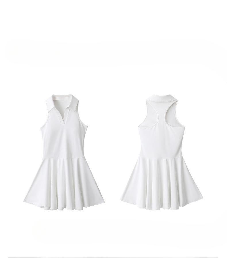 Product Introduction of Lulu tennis suit set with chest cushion, V-shaped tennis skirt, women's dress, short, high-end sports short skirt 20