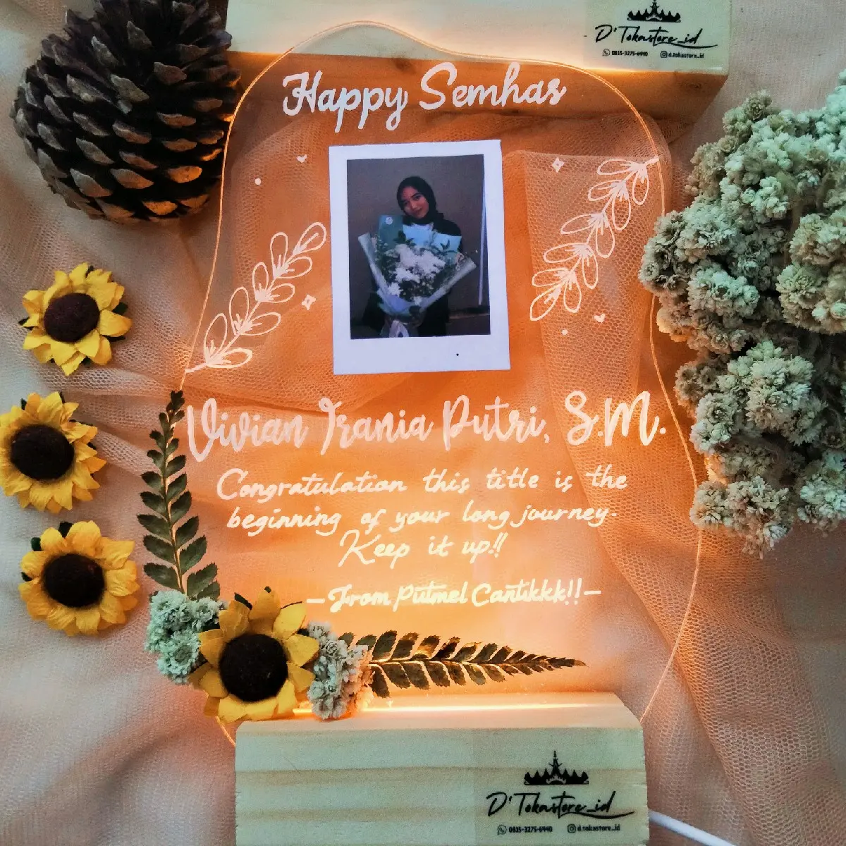 Akrilik custom lettering coral, untuk kenangan/kado anniversary, graduation/wisuda, ulang tahun/birthday, wedding/pernikahan, dll Gift - TOKA
