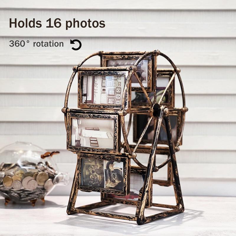 Product Introduction of Ferris Wheel Design Photo Frame, 1 Count Creative 8 Frame Photo Frame, Desktop Decorative Ornament for Home & Office, Gift for Friend & Family 4