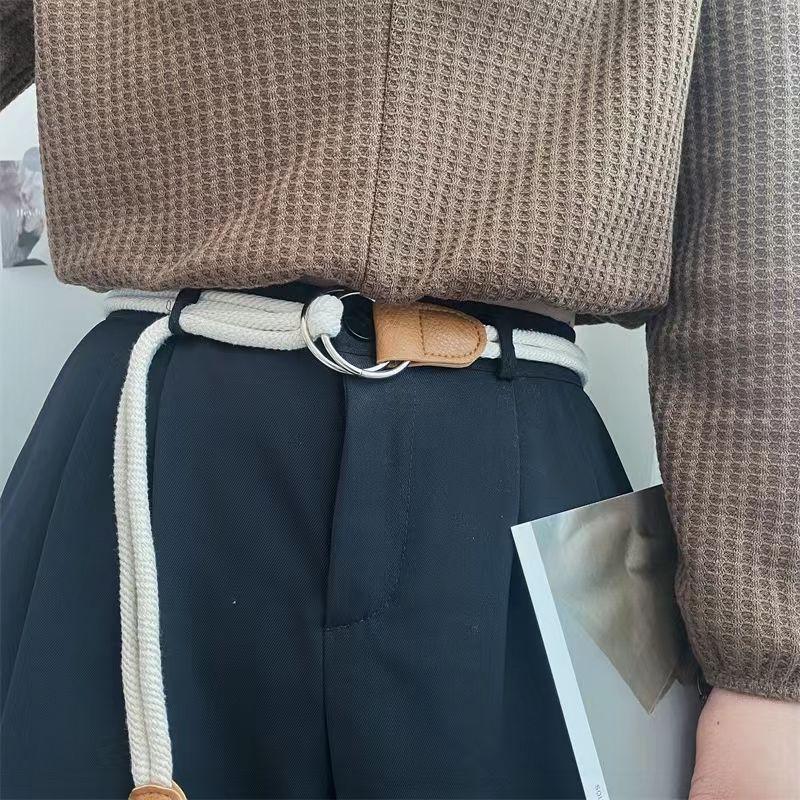 Product Introduction of Dây Chuyền Đeo Hông, Thiết Kế Dây Cotton Đơn Giản Và Dễ Phối Đồ Thắt Lưng Mỏng Thắt Nút Vòng, Dây Thắt Lưng Trang Trí, Màu Trắng Rừng, Phong Cách Mới, Thích Hợp Cho Trang Phục Thường Ngày 2