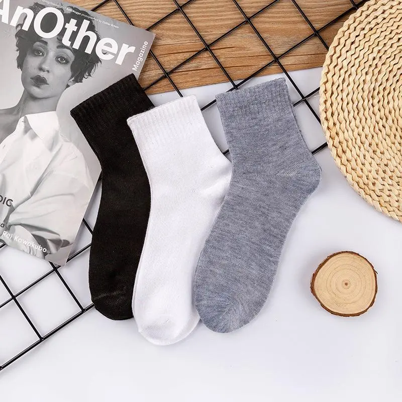 GS Kaos Kaki Panjang Import Murah Polos Pria Wanita Diatas Mata Kaki Kaos Kaki Panjang Office Sport Fashion Olahraga Katun Nyaman