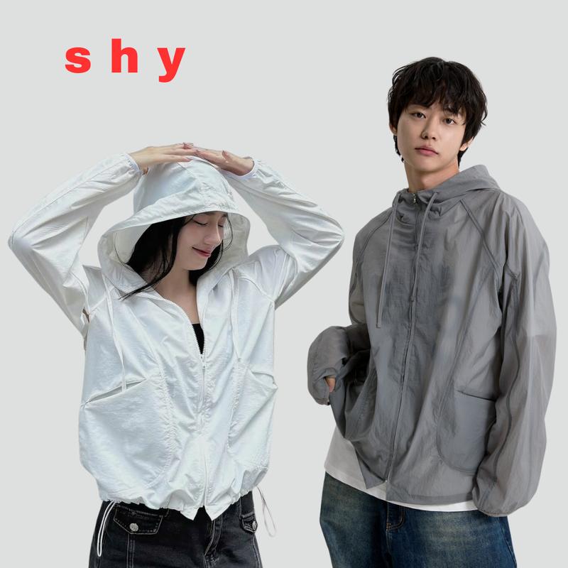 Áo Khoác Gió Nam Nữ 1 lớp, Vải Gió Nhăn Chống Nắng, Chống Gió 2024 Menswear Jacket