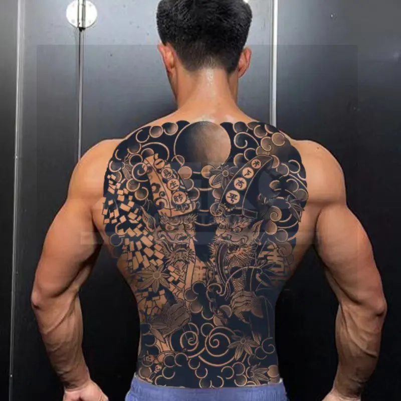 Hình Xăm Dán Tạm Thời, Hình Xăm Ma Thuật Không Thấm Nước, Kéo Dài Trong 15 Ngày, Hình Xăm Giả, Hình Xăm Tạm Thời, Hình Xăm Tạm Thời, Kích Thước Trở Lại Đầy Đủ 48cm * 34cm, [Zero Tattoo Magic] 1