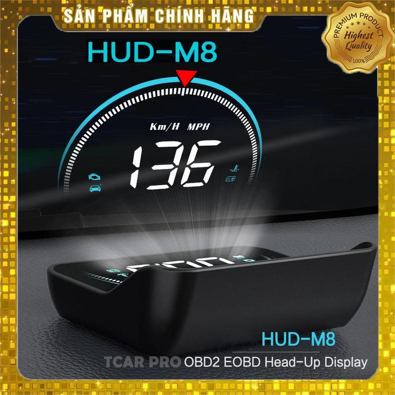 Bộ HUD M8 Hiển Thị Tốc Độ Lên Kính Lái Ô tô Phụ Tùng