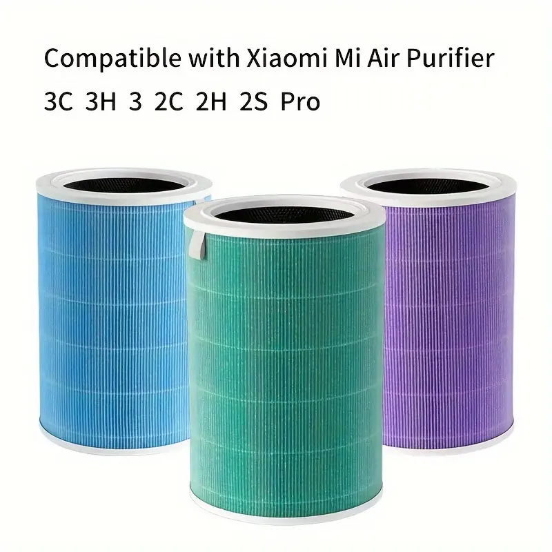 ตัวกรอง HEPA จริง เข้ากันได้กับ Xiaomi Mi เครื่องฟอกอากาศ 3C 3H 3, 2C 2H 2S, Pro, หมายเลขชิ้นส่วน M8R-FLH, ตัวกรอง 4 ขั้นตอน, คาร์บอนที่มีประสิทธิภาพสูง H13, เหมาะสำหรับทำความสะอาดฝุ่นละอองและ VOCs