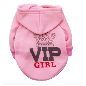 Baju Pet Anjing Kucing Motif VIP GIRL PINK Tebal Hoodie Sweater Empuk Doggy Puppy Kucing Kecil Cat