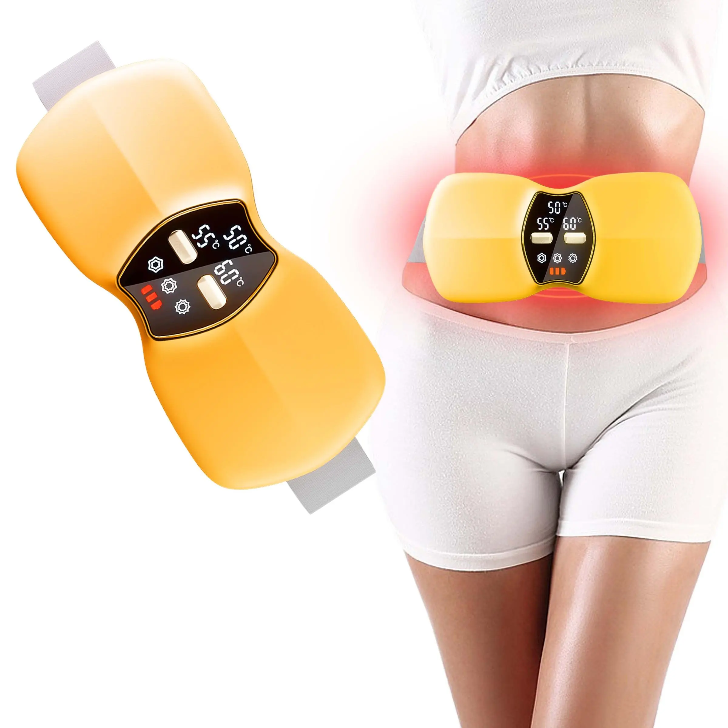 Menstrual Heating Pad, 1 Box Intelligent Heating Tape, Wireless Heating Pad, Abdominal Massage Heating Tape, Rechargeable Massager