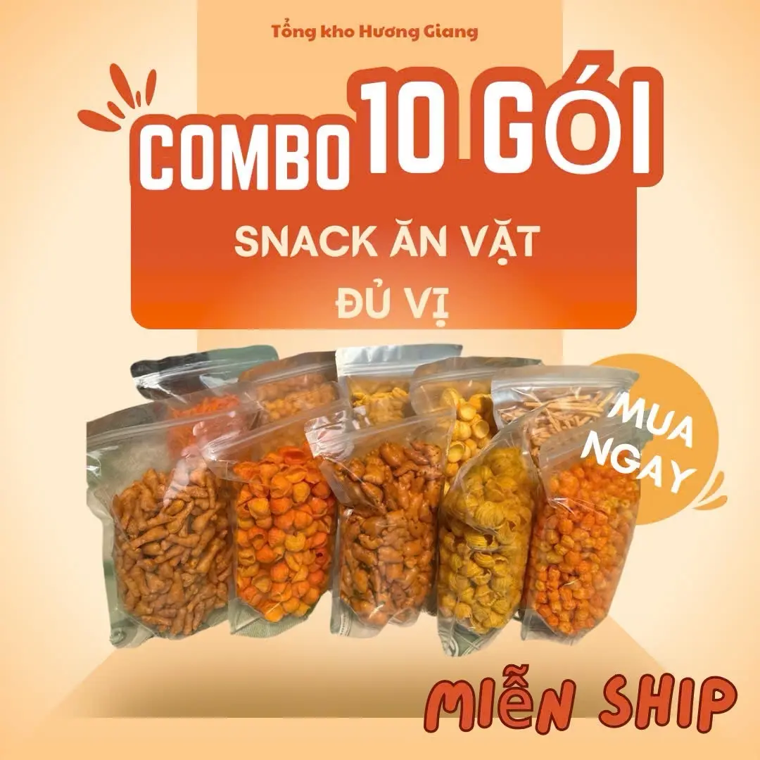 Combo 10 bịch snack đủ vị Ăn Vặt Thức Ăn Food