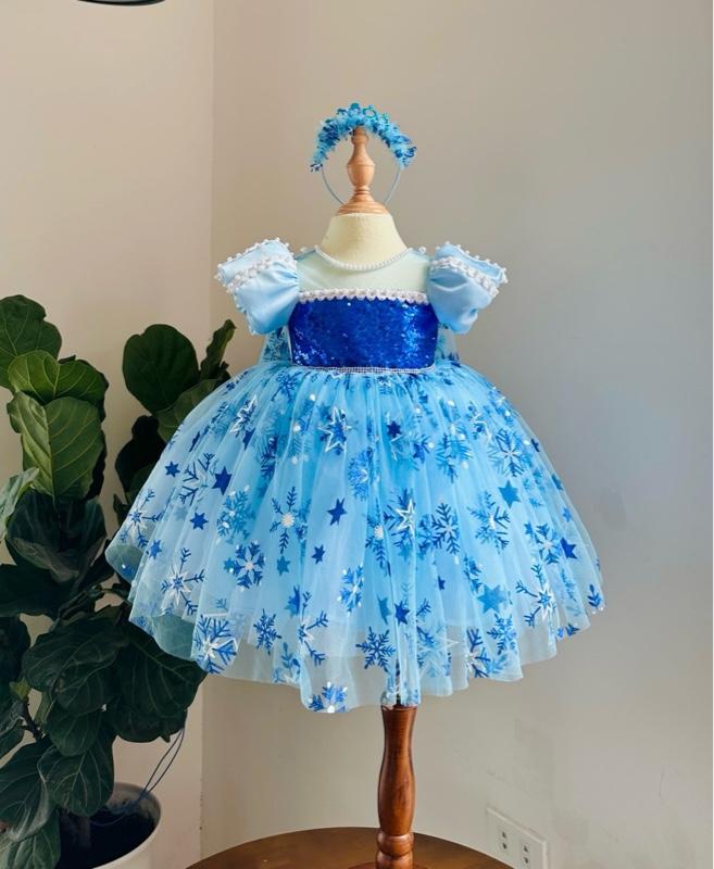 Product Introduction of Váy Elsa công chúa cho bé gái nhà Linh Đan kids - 2 màu (Xanh/Hồng) - Có choàng sau lưng Và tặng kèm cài tóc 11