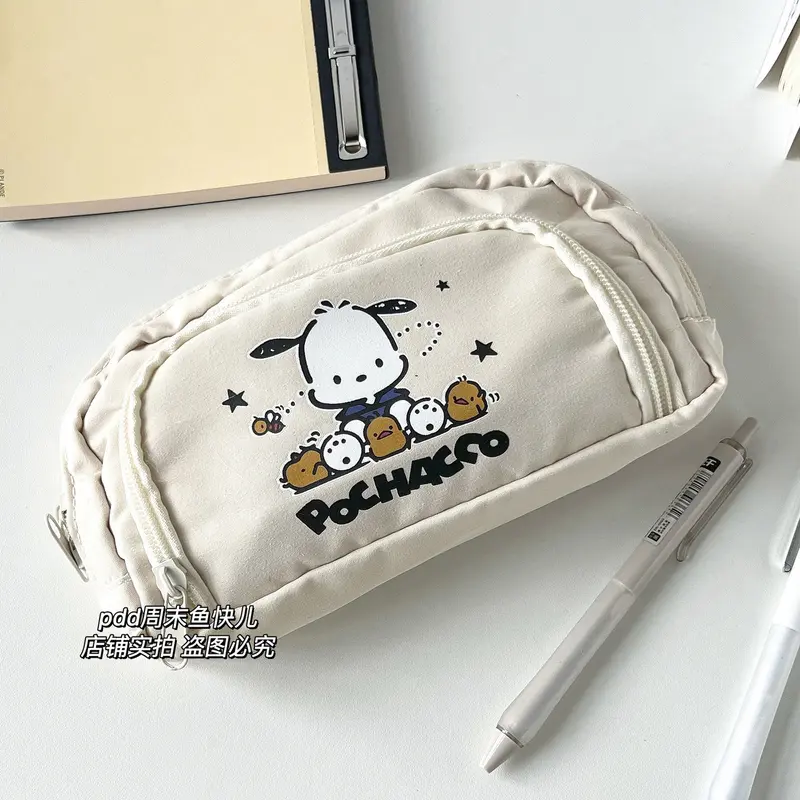 Túi đựng bút cỡ lớn KAMI TB24 Hộp bút vải  họa tiết cún Pocha, túi bút cute, hộp đựng bút  phong cách Hàn Quốc 4