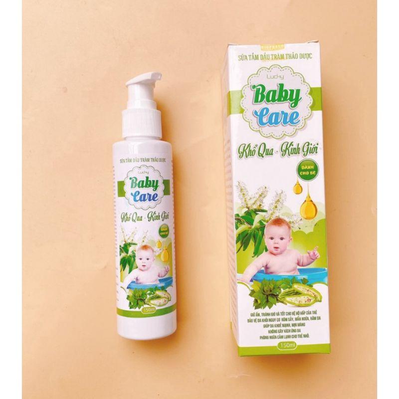 Sữa Tắm Dầu Tràm Thảo Dược BABY CARE Khổ Qua kinh Giới cho bé 150 ml phù hợp với làn da nhạy cảm của bé