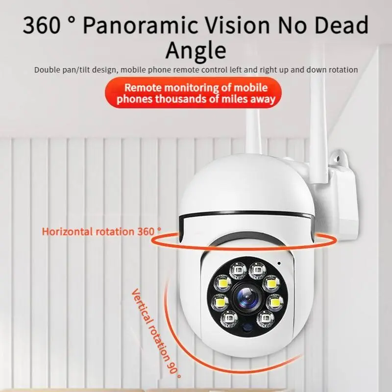 Beli 1 Get 1-V380 Pro Kamera  Wifi CCTV IP Full HD 1080P Waterproof Tanpa Kabel dengan Pelacakan Manusia & Wireless 8