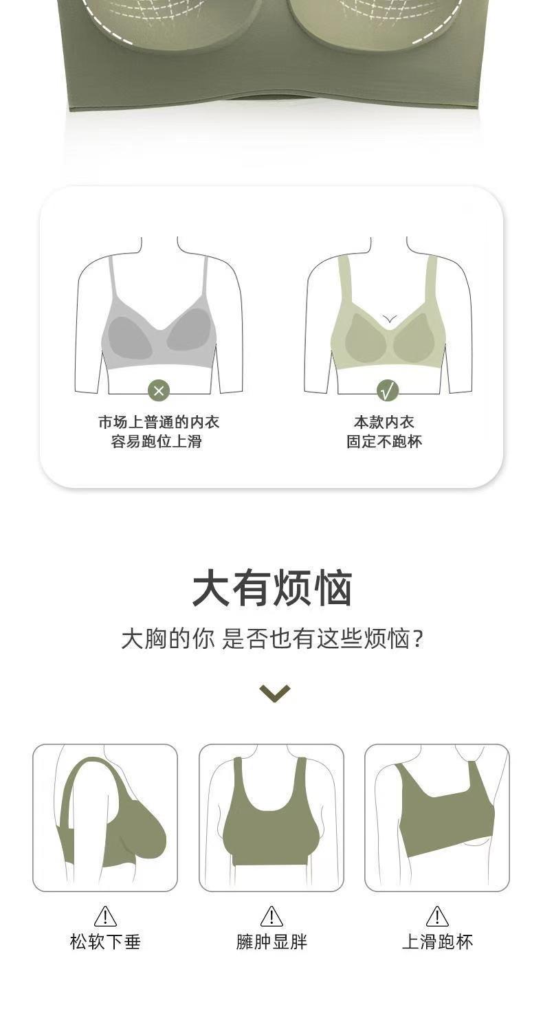 Product Introduction of 2025 Wireless Integrated Fixed Cup Seamless Bra for Women Plus Size Comfortable Gather Vest Thin Sports Beauty Back Bra 5