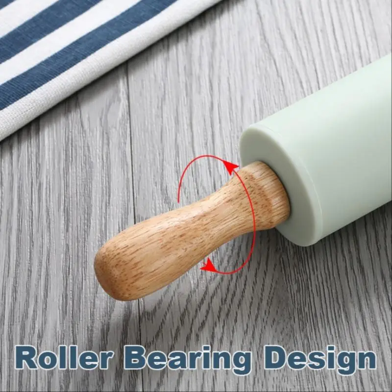 Silicone Rolling Pin & Baking Measuring Mat, 2 Counts Non-stick Pastry Mat with Dough Roller, Baking Tool for Home, Household Kitchen Products 7